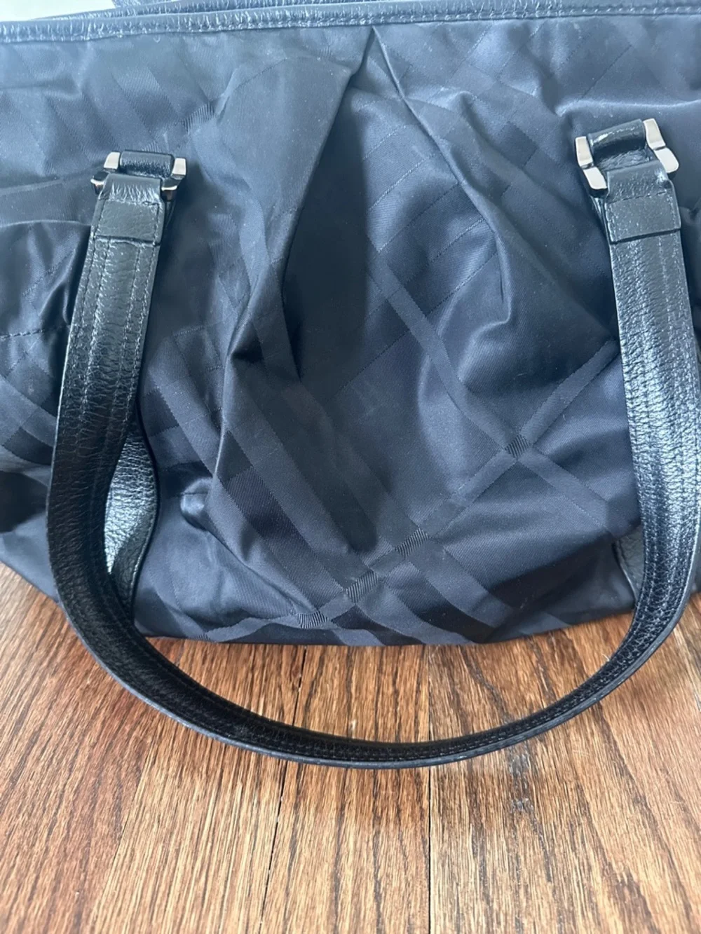 Burberry Black Quilted Nylon Baby Bag